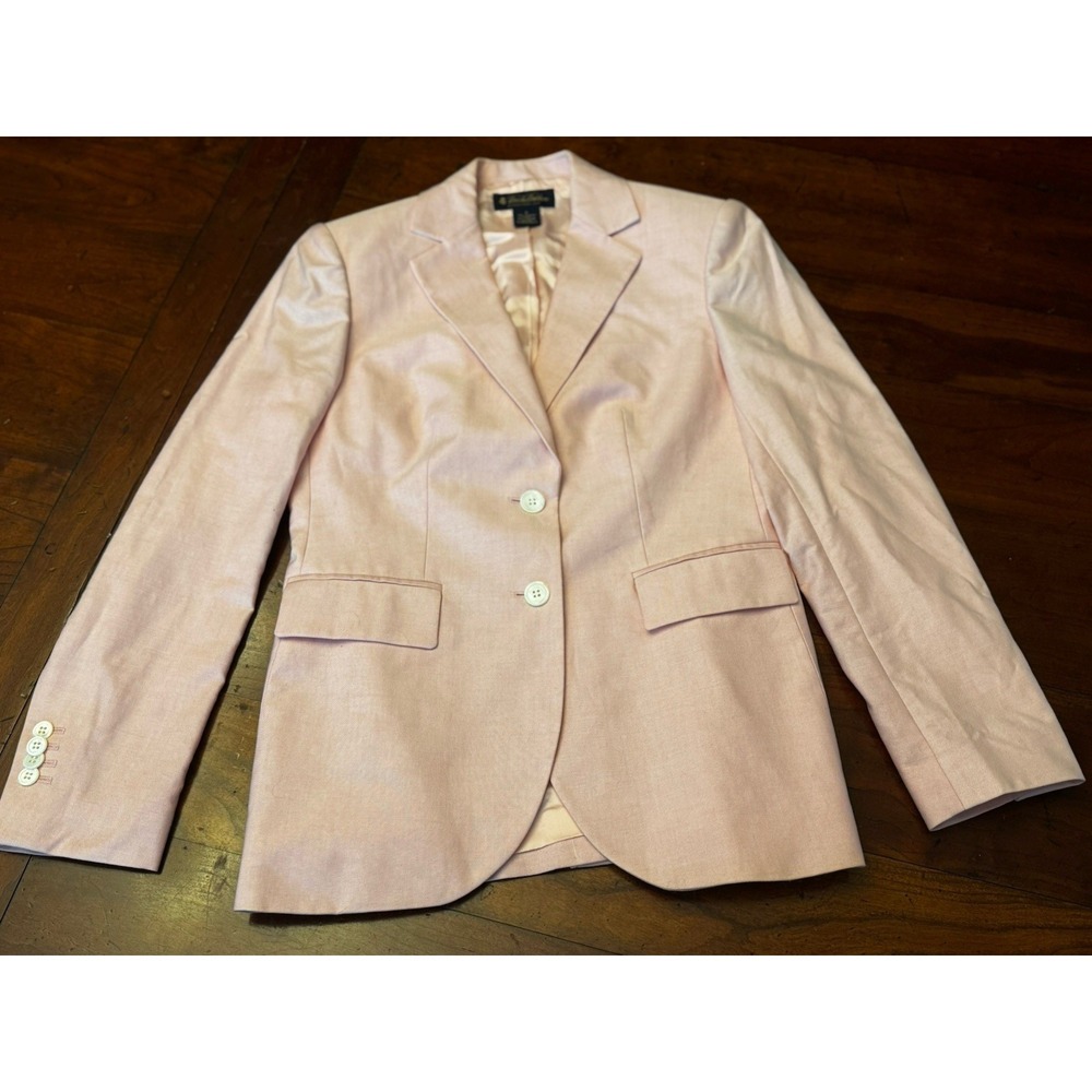 Brooks Brothers Rose Pink Cotton Blazer Jacket w/h Satin Interior Women's Size 2